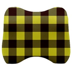 Black And Yellow Big Plaids Velour Head Support Cushion