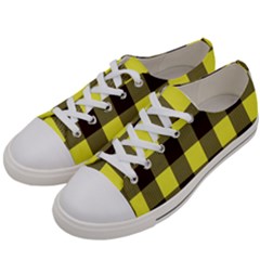 Black And Yellow Big Plaids Women s Low Top Canvas Sneakers by ConteMonfrey
