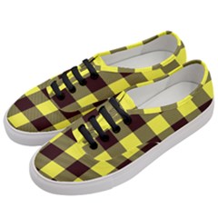 Black And Yellow Big Plaids Women s Classic Low Top Sneakers