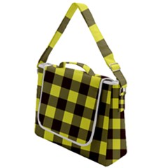 Black And Yellow Big Plaids Box Up Messenger Bag