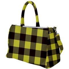 Black And Yellow Big Plaids Duffel Travel Bag