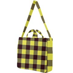 Black And Yellow Big Plaids Square Shoulder Tote Bag by ConteMonfrey
