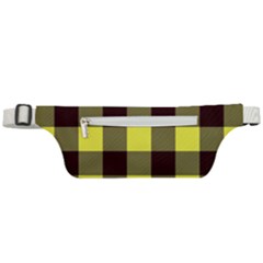 Black And Yellow Big Plaids Active Waist Bag