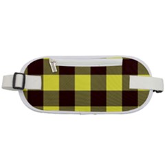 Black And Yellow Big Plaids Rounded Waist Pouch