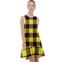 Black and yellow big plaids Frill Swing Dress View1