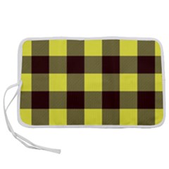 Black And Yellow Big Plaids Pen Storage Case (l)