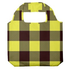 Black And Yellow Big Plaids Premium Foldable Grocery Recycle Bag