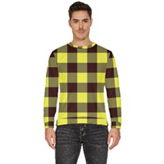 Black And Yellow Big Plaids Men s Fleece Sweatshirt