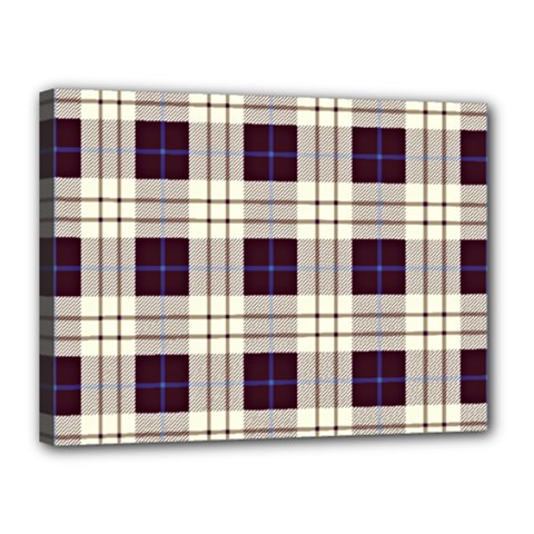 Gray, Purple And Blue Plaids Canvas 16  X 12  (stretched)