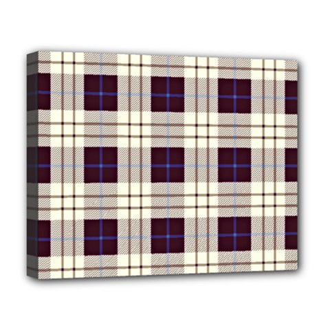 Gray, Purple And Blue Plaids Deluxe Canvas 20  X 16  (stretched)