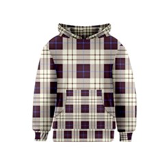 Gray, Purple And Blue Plaids Kids  Pullover Hoodie