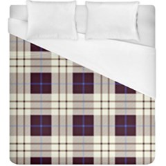 Gray, Purple And Blue Plaids Duvet Cover (king Size)