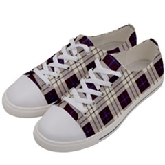 Gray, Purple And Blue Plaids Women s Low Top Canvas Sneakers by ConteMonfrey