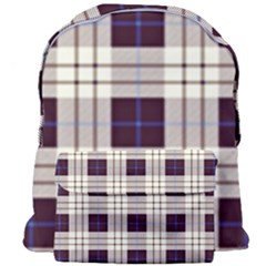 Gray, Purple And Blue Plaids Giant Full Print Backpack by ConteMonfrey