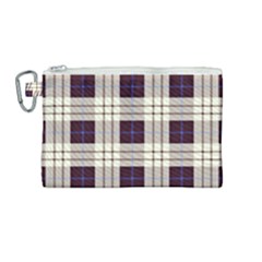Gray, Purple And Blue Plaids Canvas Cosmetic Bag (medium) by ConteMonfrey