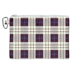 Gray, Purple And Blue Plaids Canvas Cosmetic Bag (xl)