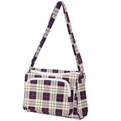 Gray, Purple And Blue Plaids Front Pocket Crossbody Bag by ConteMonfrey