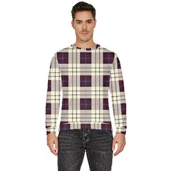 Gray, Purple And Blue Plaids Men s Fleece Sweatshirt