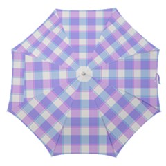 Cotton Candy Plaids - Blue, Pink, White Straight Umbrellas by ConteMonfrey