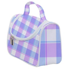 Cotton Candy Plaids - Blue, Pink, White Satchel Handbag