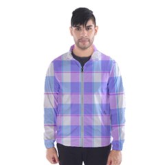 Cotton Candy Plaids - Blue, Pink, White Men s Windbreaker