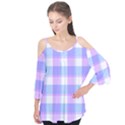 Cotton candy plaids - Blue, pink, white Flutter Tees View1