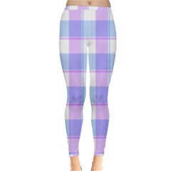 Cotton Candy Plaids - Blue, Pink, White Inside Out Leggings
