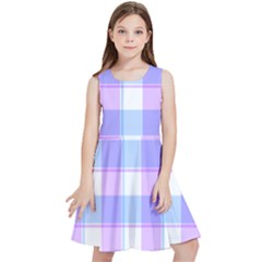 Cotton Candy Plaids - Blue, Pink, White Kids  Skater Dress