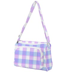 Cotton Candy Plaids - Blue, Pink, White Front Pocket Crossbody Bag by ConteMonfrey