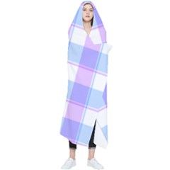 Cotton Candy Plaids - Blue, Pink, White Wearable Blanket by ConteMonfrey