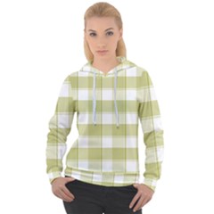 Green Tea Plaids - Green White Women s Overhead Hoodie by ConteMonfrey