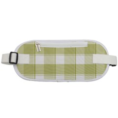 Green Tea Plaids - Green White Rounded Waist Pouch