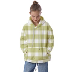 Green Tea Plaids - Green White Kids  Oversized Hoodie by ConteMonfrey