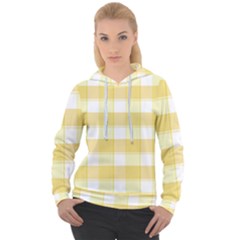 Cute Plaids White Yellow Women s Overhead Hoodie by ConteMonfrey