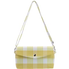 Cute plaids white yellow Removable Strap Clutch Bag