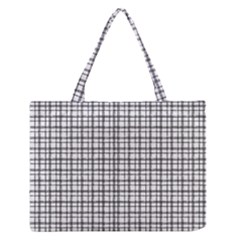 Small White Lines - Plaids Zipper Medium Tote Bag by ConteMonfrey