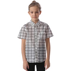 Small White Lines - Plaids Kids  Short Sleeve Shirt