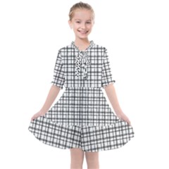 Small White Lines - Plaids Kids  All Frills Chiffon Dress by ConteMonfrey