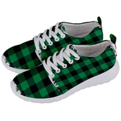 Black And Green Modern Plaids Men s Lightweight Sports Shoes by ConteMonfrey