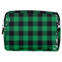 Black And Green Modern Plaids Make Up Pouch (medium) by ConteMonfrey