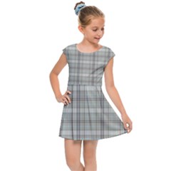 Vintage Gray Plaids Kids  Cap Sleeve Dress by ConteMonfrey