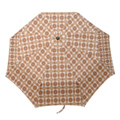 Cute Plaids - Brown And White Geometrics Folding Umbrellas by ConteMonfrey