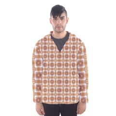 Cute Plaids - Brown And White Geometrics Men s Hooded Windbreaker by ConteMonfrey