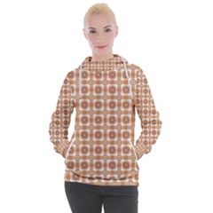 Cute Plaids - Brown And White Geometrics Women s Hooded Pullover