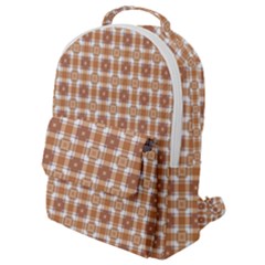 Cute Plaids - Brown And White Geometrics Flap Pocket Backpack (small) by ConteMonfrey