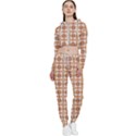 Cute plaids - Brown and white geometrics Cropped Zip Up Lounge Set View1