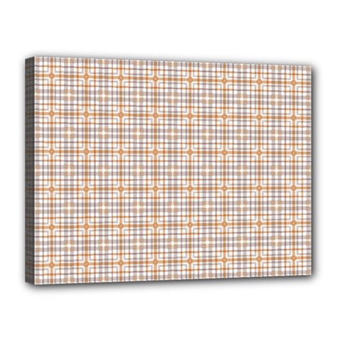 Portuguese Vibes - Brown and white geometric plaids Canvas 16  x 12  (Stretched)