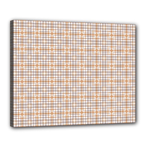 Portuguese Vibes - Brown and white geometric plaids Canvas 20  x 16  (Stretched)