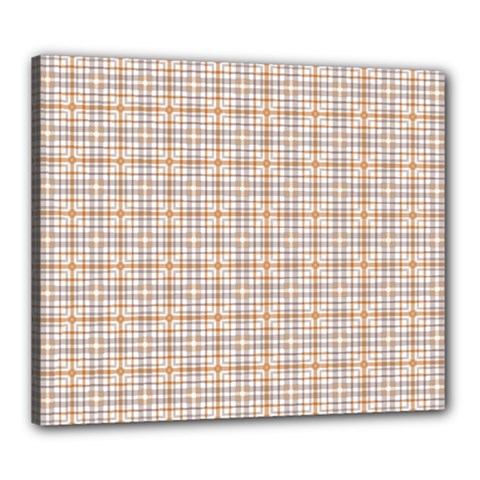 Portuguese Vibes - Brown and white geometric plaids Canvas 24  x 20  (Stretched)