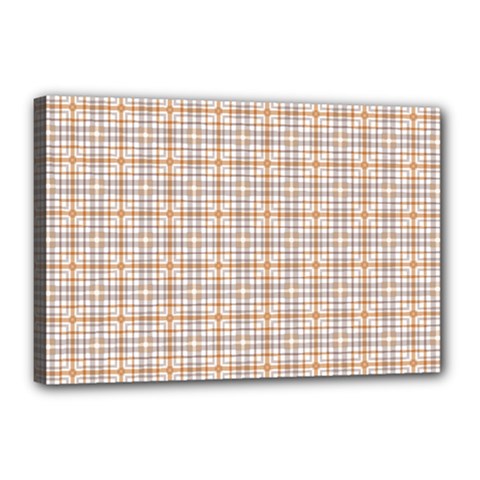 Portuguese Vibes - Brown and white geometric plaids Canvas 18  x 12  (Stretched)